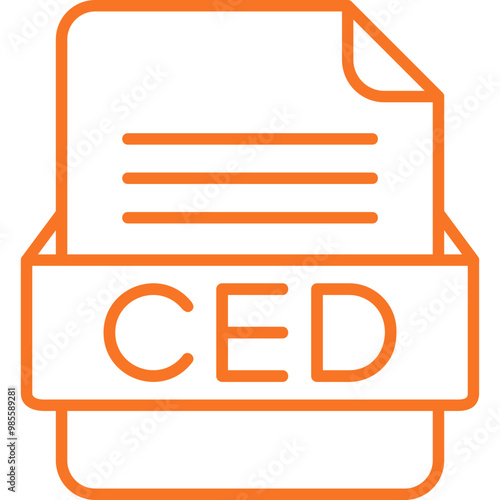 CED File Format Vector Icon Design