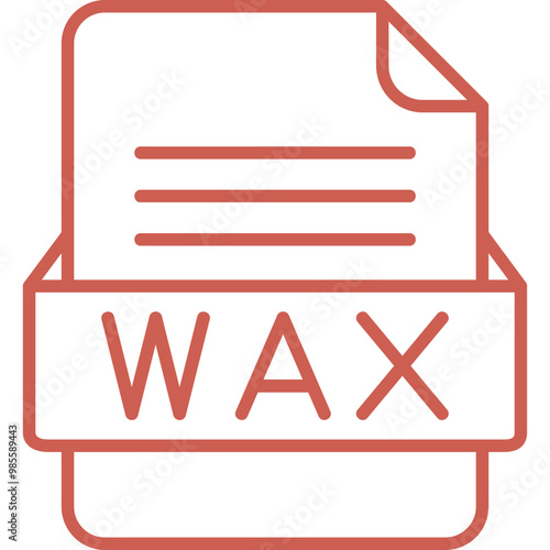 WAX File Format Vector Icon Design