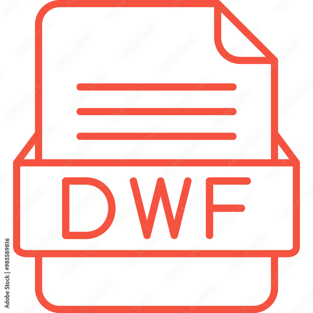 DWF File Format Vector Icon Design DWF File Format Vector Icon Design