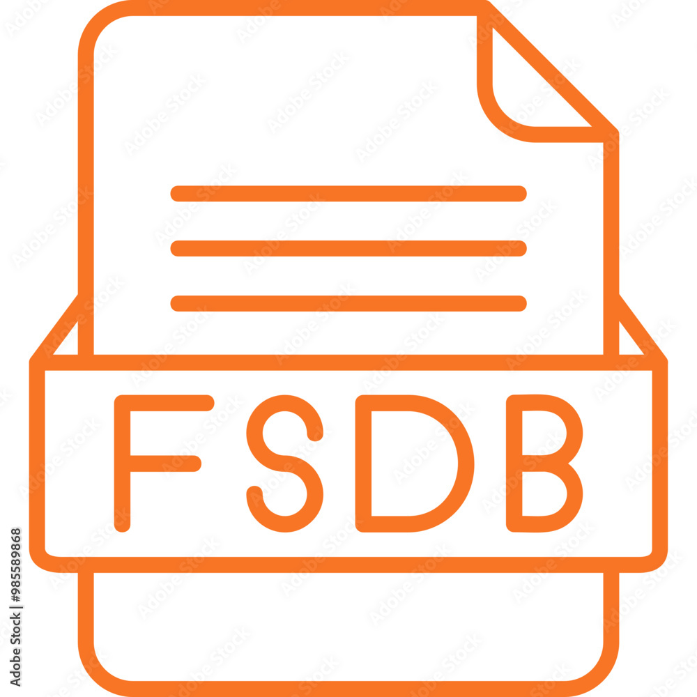 FSDB File Format Vector Icon Design FSDB File Format Vector Icon Design