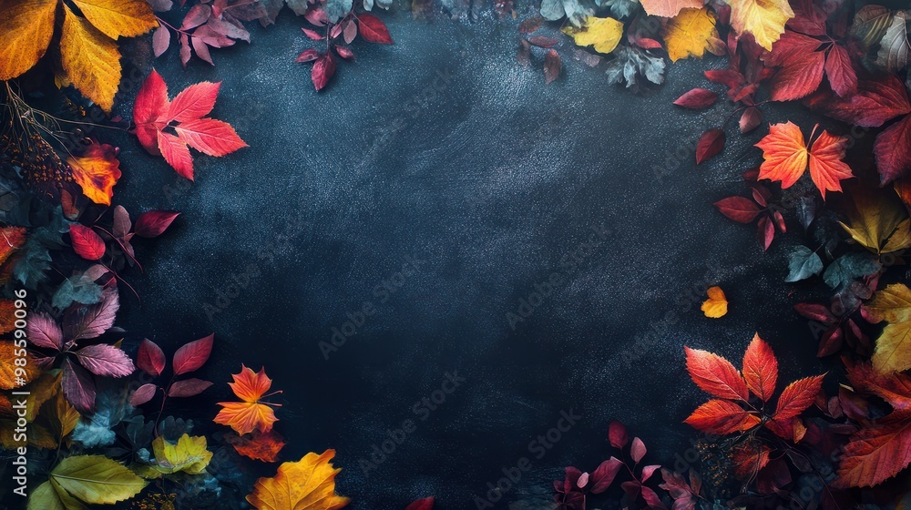 Wishing you a joyful Labor Day surrounded by the vibrant hues of autumn leaves against a charming chalkboard backdrop Wishing you a joyful Labor Day surrounded by the vibrant hues of autumn leaves against a charming chalkboard backdrop