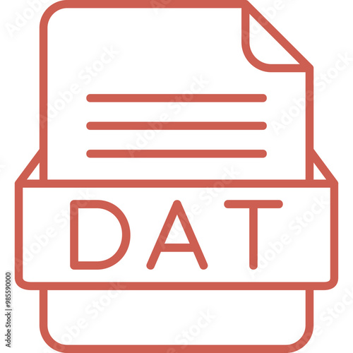DAT File Format Vector Icon Design