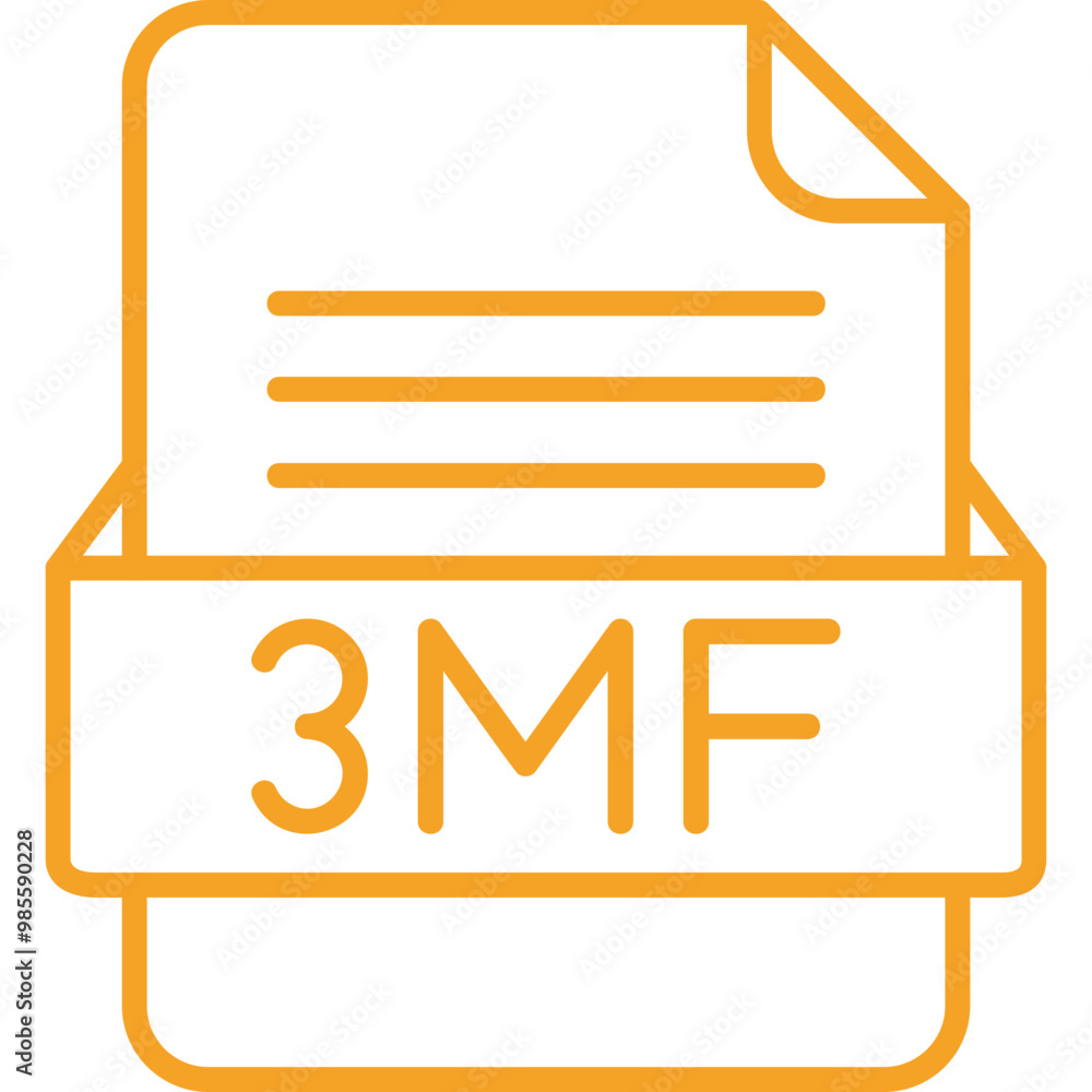 3MF File Format Vector Icon Design 3MF File Format Vector Icon Design