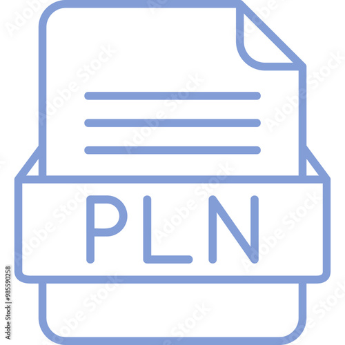 PLN File Format Vector Icon Design