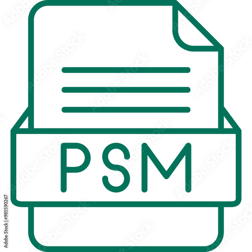 PSM File Format Vector Icon Design