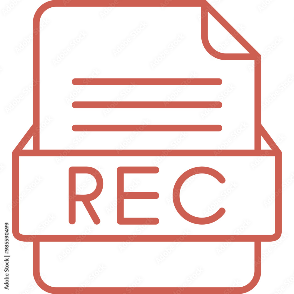 REC File Format Vector Icon Design REC File Format Vector Icon Design