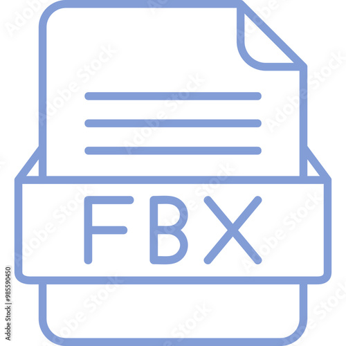 FBX File Format Vector Icon Design