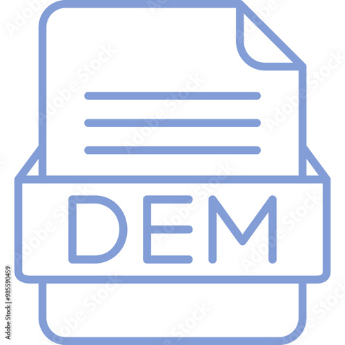 DEM File Format Vector Icon Design