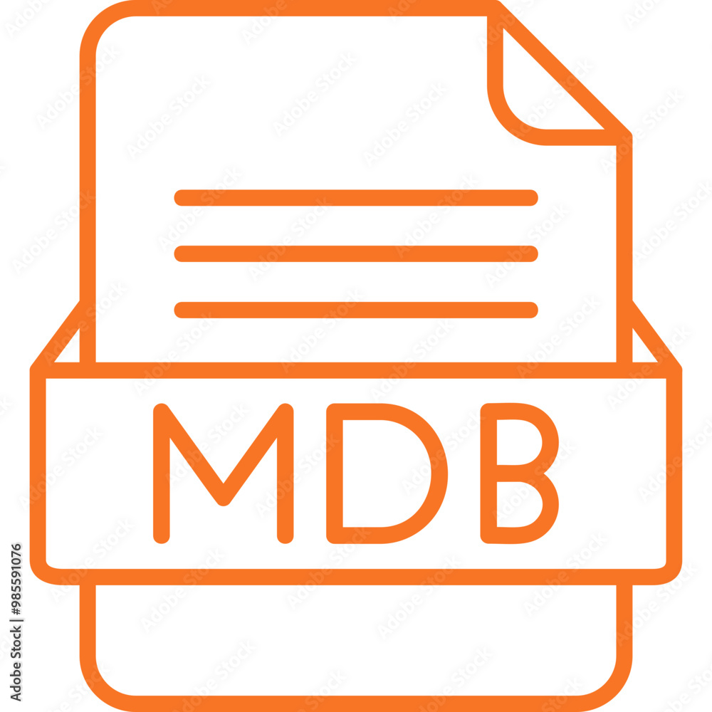 MDB File Format Vector Icon Design MDB File Format Vector Icon Design