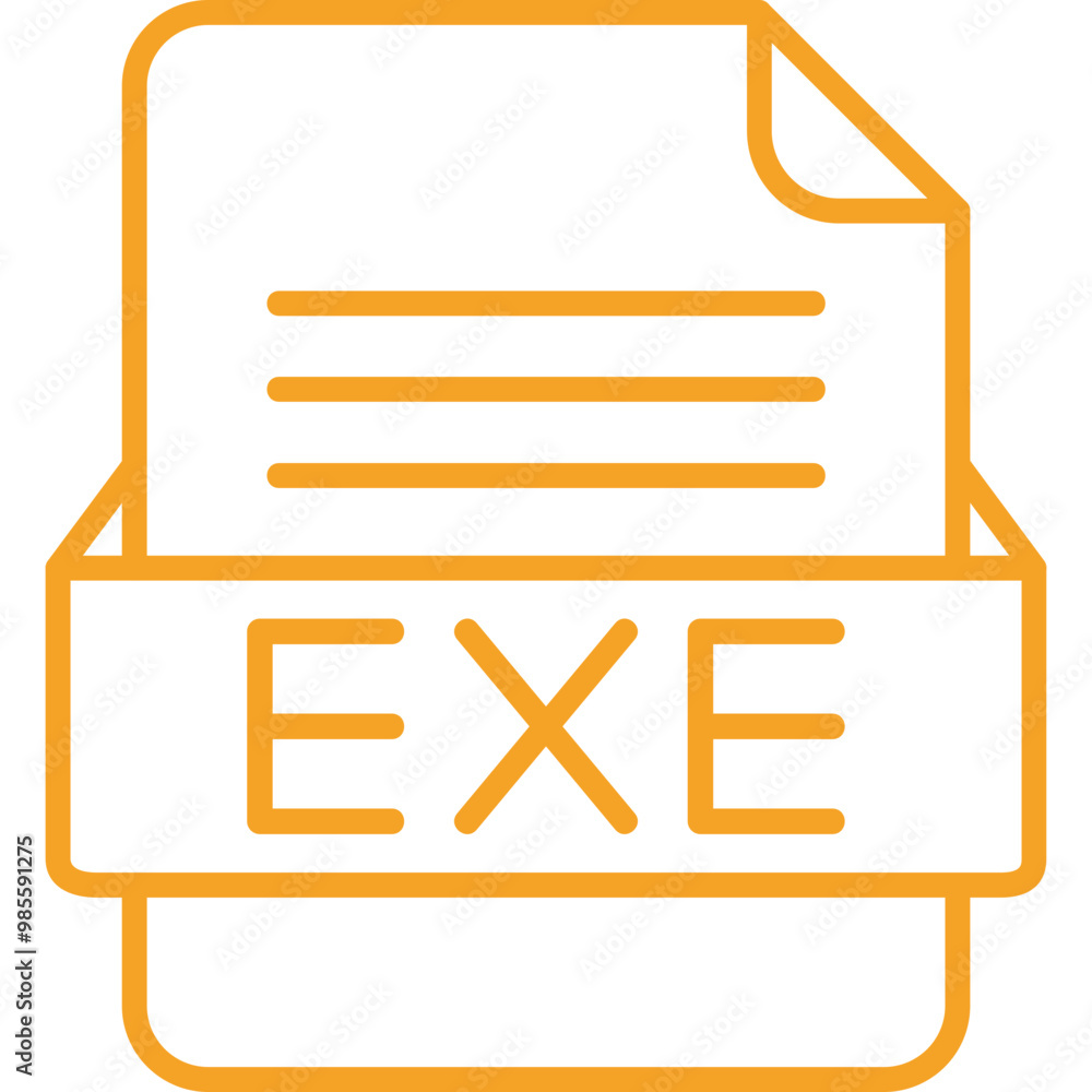 EXE File Format Vector Icon Design EXE File Format Vector Icon Design