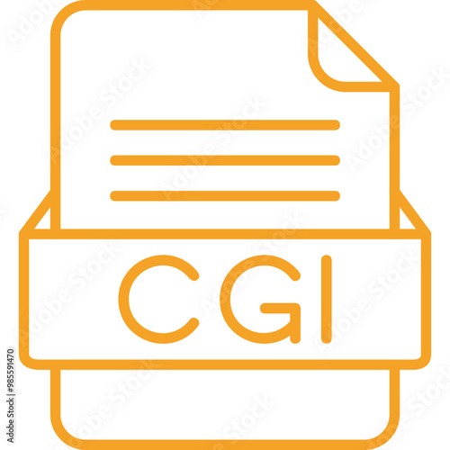 CGI File Format Vector Icon Design