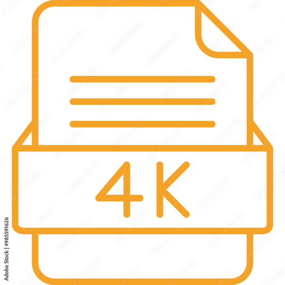 4K File Format Vector Icon Design 4K File Format Vector Icon Design