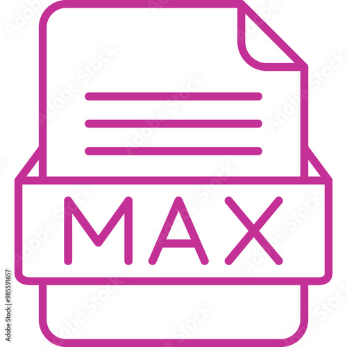 MAX File Format Vector Icon Design