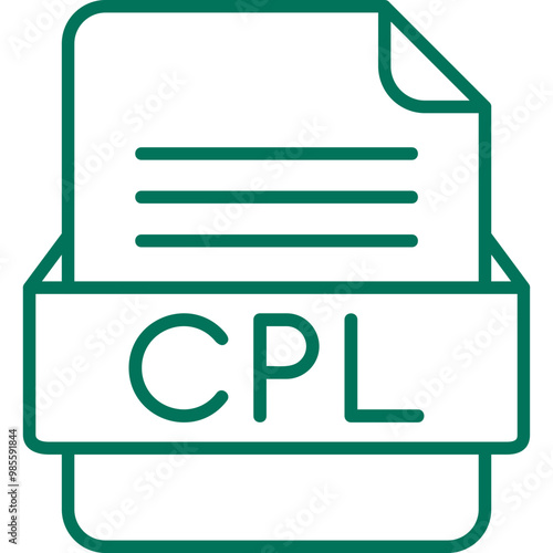 CPL File Format Vector Icon Design
