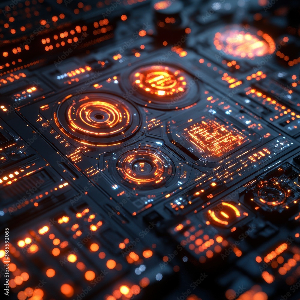 Futuristic glowing circuitry with intricate patterns and vivid lights, representing advanced technology and intricate designs. Futuristic glowing circuitry with intricate patterns and vivid lights, representing advanced technology and intricate designs.