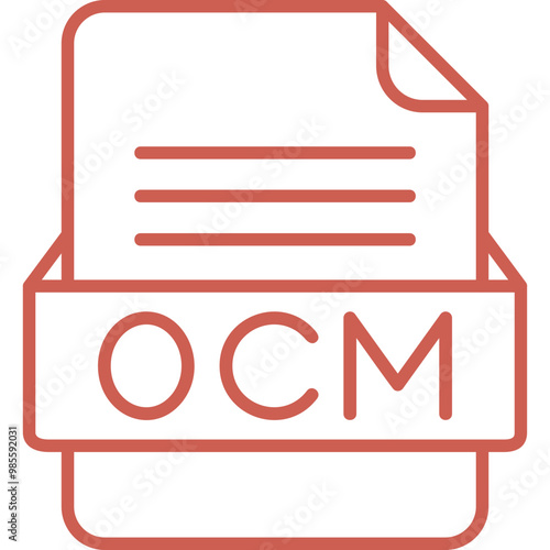 OCM File Format Vector Icon Design