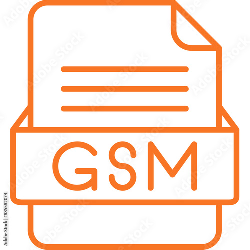 GSM File Format Vector Icon Design