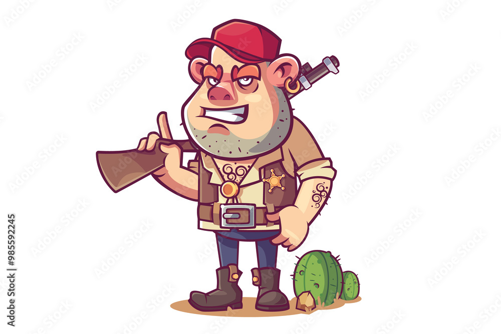 Naklejka premium Man with a gun