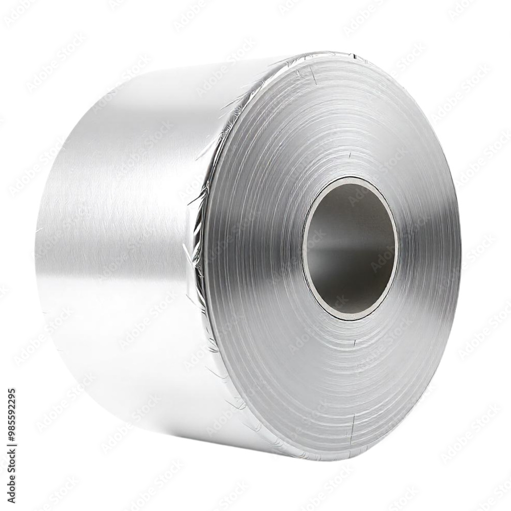 3d rendering Roll of aluminum foil on Isolated transparent background png. generated with AI 3d rendering Roll of aluminum foil on Isolated transparent background png. generated with AI