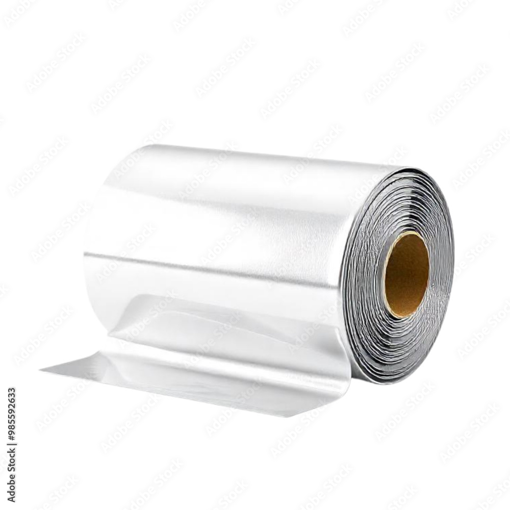 3d rendering Roll of aluminum foil on Isolated transparent background png. generated with AI 3d rendering Roll of aluminum foil on Isolated transparent background png. generated with AI