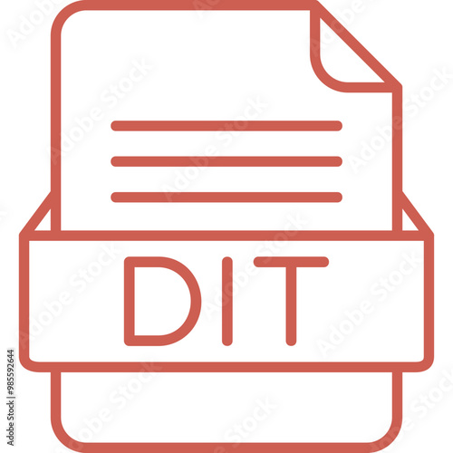 DIT File Format Vector Icon Design