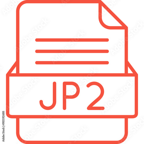 Jp2 File Format Vector Icon Design