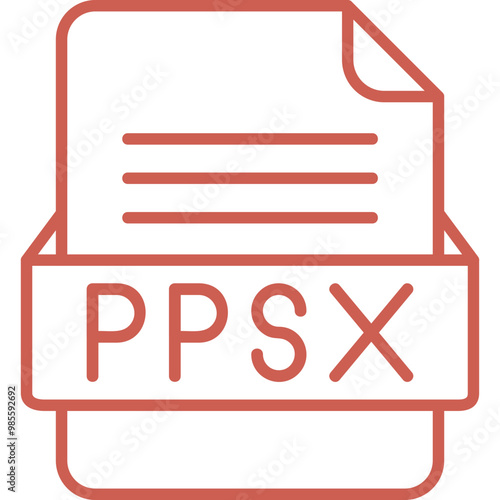 PPSX File Format Vector Icon Design