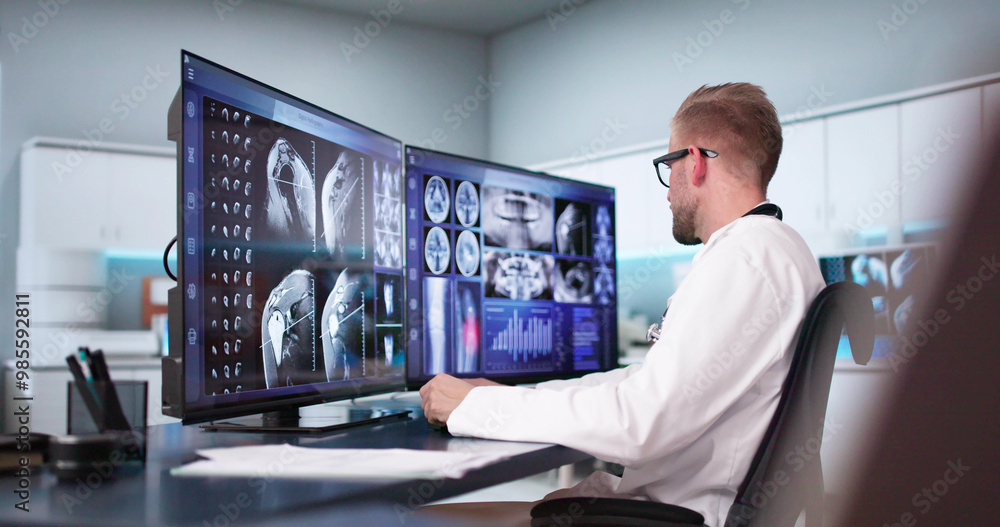 Doctor Screening Knee Bone X Ray Doctor Screening Knee Bone X Ray