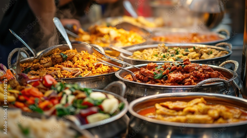 Obraz premium A Buffet of Aromatic and Flavorful Dishes