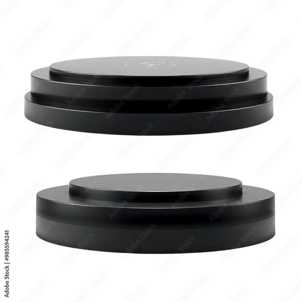 3D rendering of a luxurious black product display podium featuring on Isolated transparent background png. generated with AI 3D rendering of a luxurious black product display podium featuring on Isolated transparent background png. generated with AI