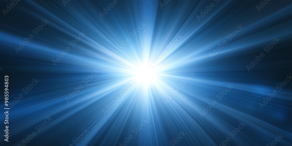 Blue and light white sunburst background,