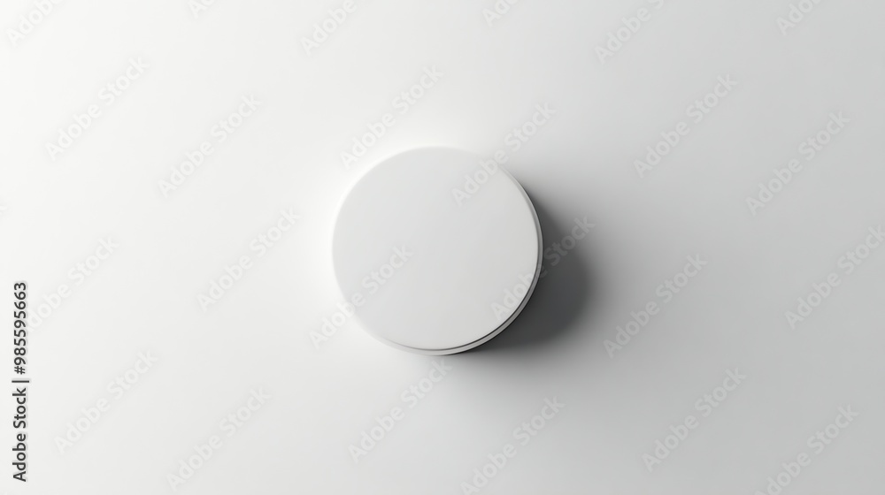 A single, white, round container on a white background. A single, white, round container on a white background.