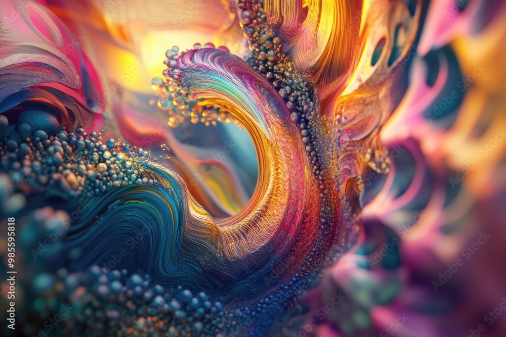 Obraz premium A Mesmerizing 3D Abstract Multicolor Visualization