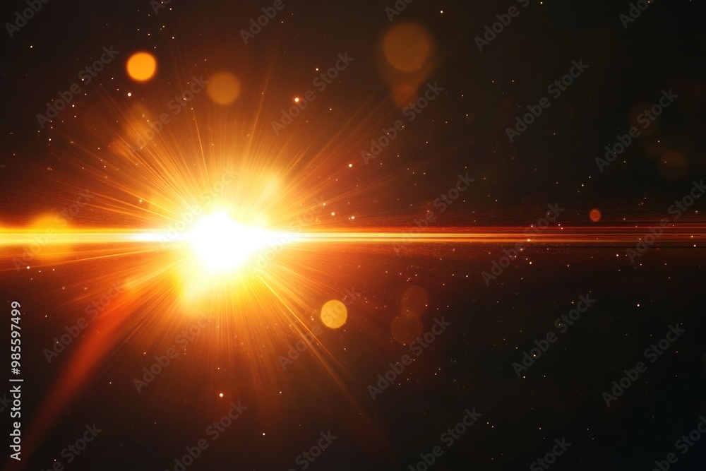 Lens Flare Sun Flare on black background object design Lens Flare Sun Flare on black background object design