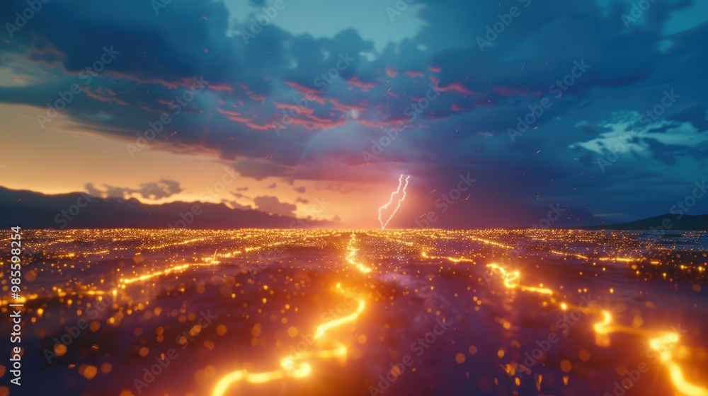 Lightning's abstract beauty pierces the storm. Thunder follows, showcasing the weather's strength. Lightning's abstract beauty pierces the storm. Thunder follows, showcasing the weather's strength.