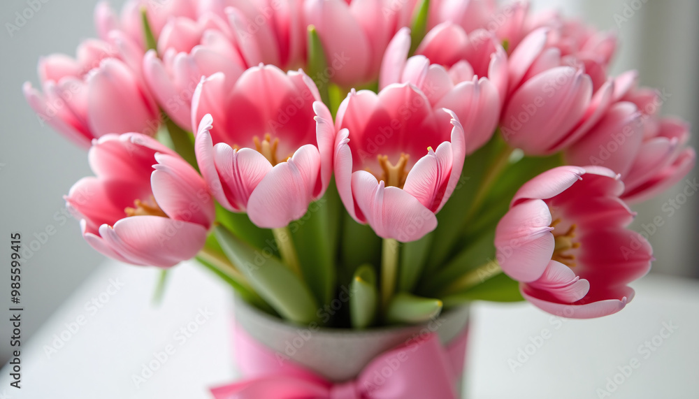 Joyful Blooms: Pink Tulip Bouquet for Breast Cancer Awareness Joyful Blooms: Pink Tulip Bouquet for Breast Cancer Awareness