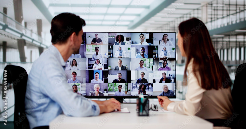 Online Video Conference Meeting On Computer