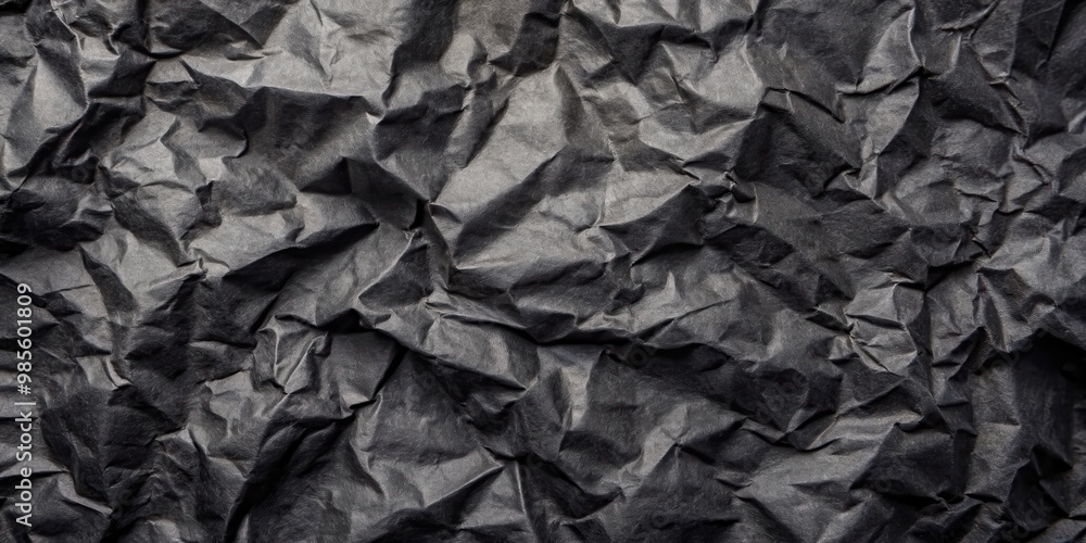 Abstract background of recycled creased black paper texture Abstract background of recycled creased black paper texture
