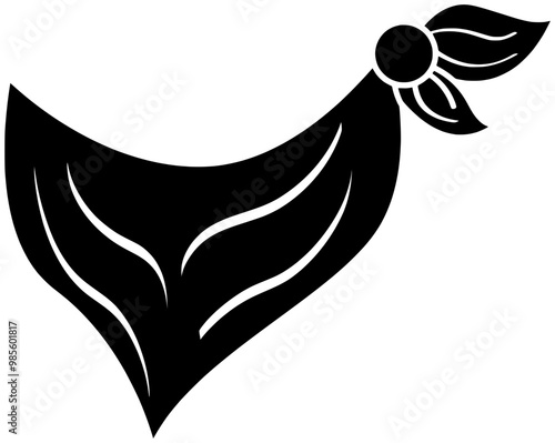 bandana illustration head silhouette headband logo style icon clothing outline element scarf collection fabric ribbon textile stylish hair hairband shape to vector graphic background