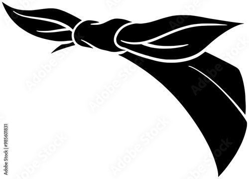 bandana illustration head silhouette headband logo style icon clothing outline element scarf collection fabric ribbon textile stylish hair hairband shape to vector graphic background