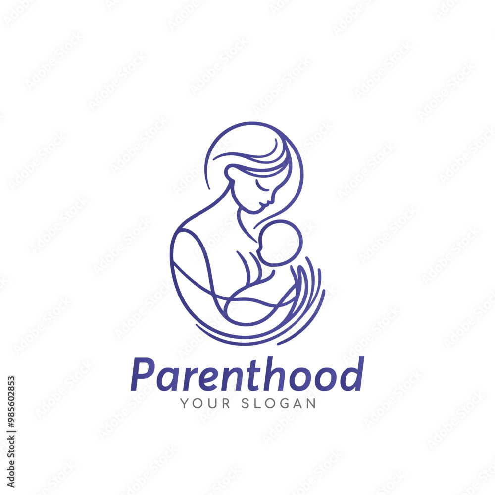 Obraz premium Family and Kids Design Element. parenthood, motherhood logo design. mom and baby logo design idea.