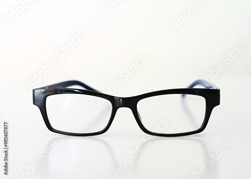 reading glasses on display on a table at an optician shop no people on white background stock image stock photo