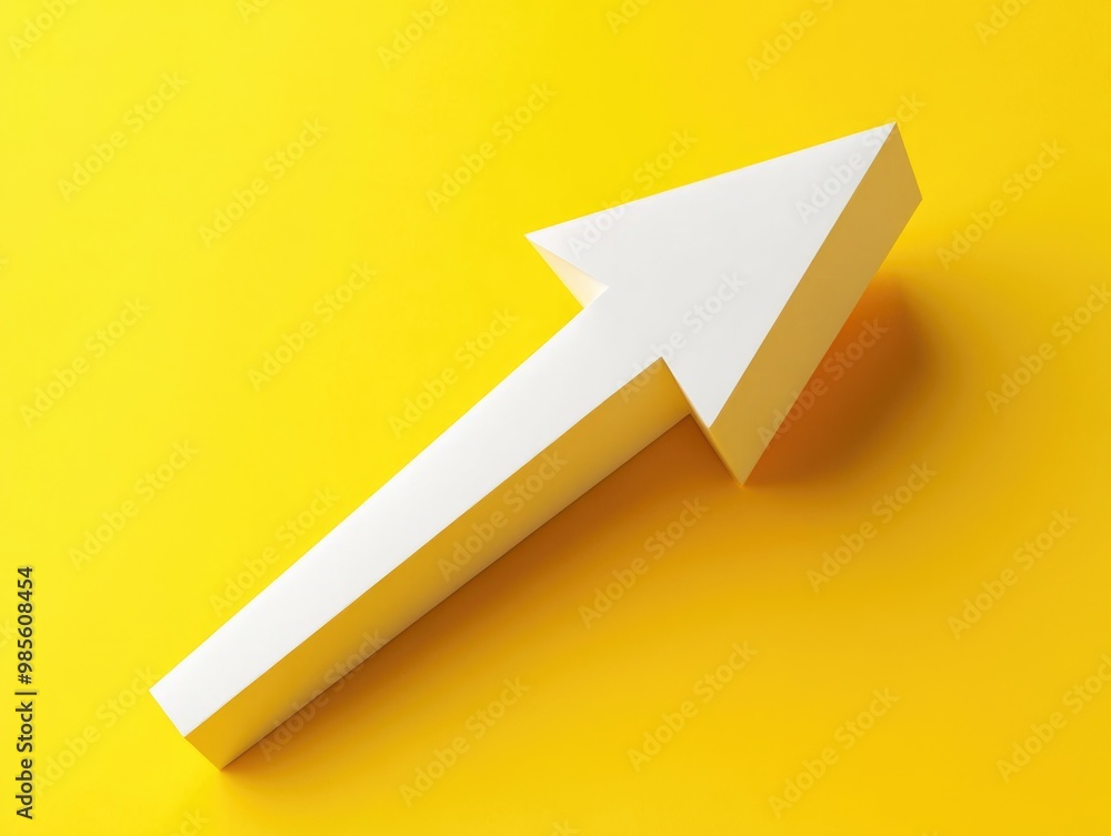 Upward pointing arrow on yellow background Upward pointing arrow on yellow background
