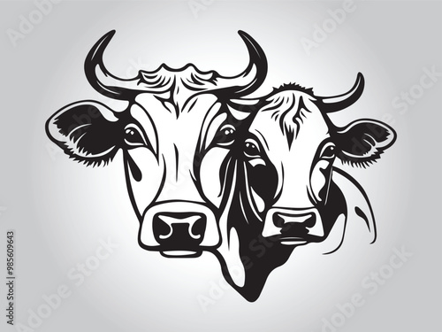 Animal logo Isolated Black on White background photo