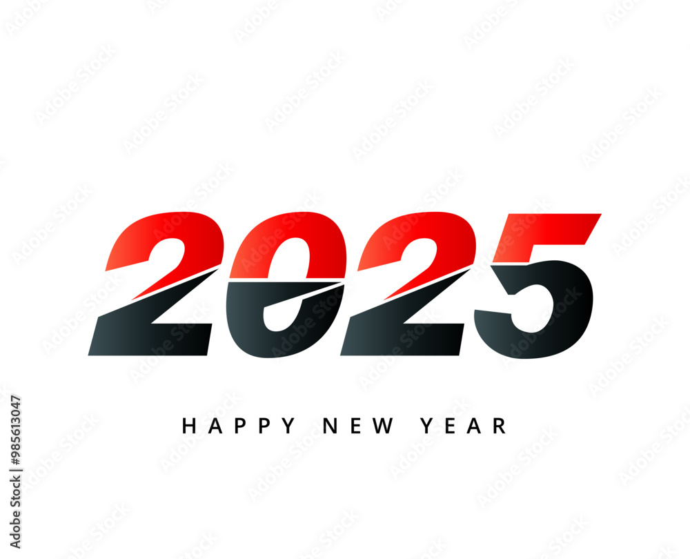 Fototapeta premium Happy New Year 2025 Vector Typography