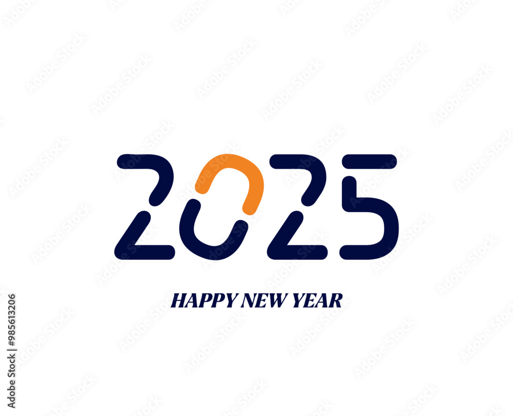 Happy New Year 2025 Vector Typography Happy New Year 2025 Vector Typography