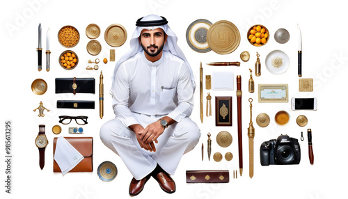  young emirati s uae traditional businessman computer laptop business businessman working people office sitting work smiling men at work technology person cyberspace indoor cafes warehouse typing photo