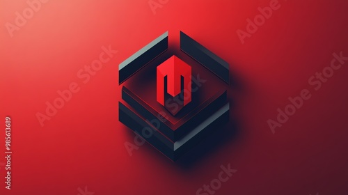 Free Download Abstract red and black geometric logo design. - GFXLoad