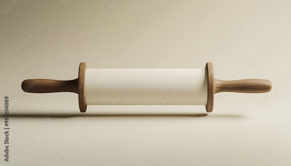 Wooden Rolling Pin with Blank White Label Wooden Rolling Pin with Blank White Label