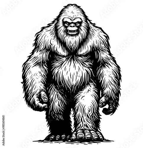 hand drawn illustration of a yeti.